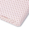 Flannel Fitted Crib Sheet - Brown Polka Dots, Pastel Pink