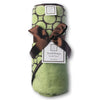 Terry Velour Hooded Towel - Brown Mod Circles, Lime
