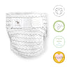 SmartNappy Cotton Muslin NextGen Hybrid Reusable Cloth Diaper Cover + 1 Reusable Insert + 1 Reusable Booster - Chevron, Gray