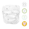 Amazing Baby SmartNappy Cotton Muslin Hybrid Reusable Cloth Diaper Cover + 1 Reusable Insert + 1 Reusable Booster - Stargazer, Gray
