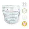 Amazing Baby SmartNappy Cotton Muslin Hybrid Reusable Cloth Diaper Cover + 1 Reusable Insert + 1 Reusable Booster - Mini Cheveron, Denim