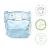 Amazing Baby SmartNappy Hybrid Reusable Cloth Diaper Cover + 1 Reusable Tri-Fold Insert + 1 Reusable Booster - Pastel Blue