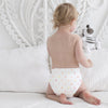 Amazing Baby SmartNappy Cotton Muslin Hybrid Reusable Cloth Diaper Cover + 1 Reusable Insert + 1 Reusable Booster - Multi Mini Watercolor Dots, Pink