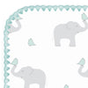 Ultimate Swaddle Blanket - Elephant & Chickies, Pastel SeaCrystal