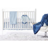 Crib Skirt - Jewel Tone Stripes - Blue, Gray, & True Blue - Final SALE