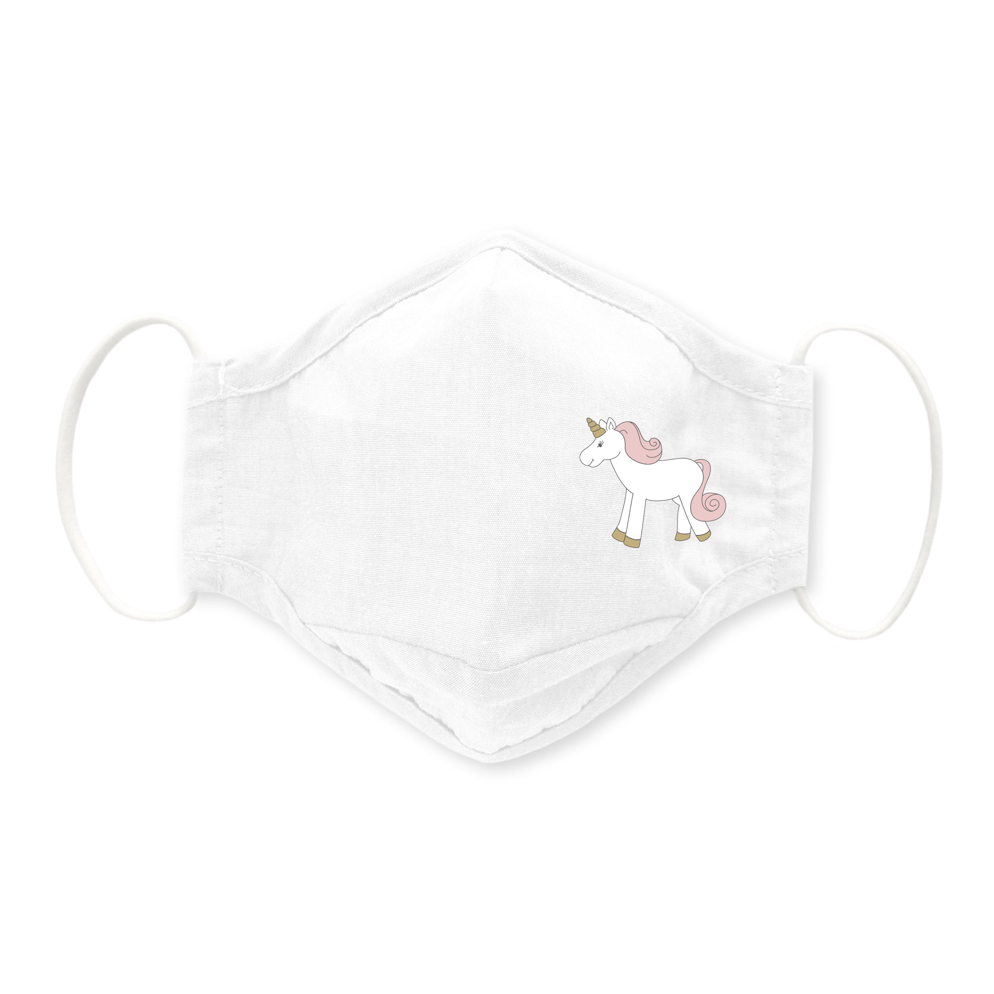 Unicorn Cotton Cloth Mask - Chambray, White | SwaddleDesigns