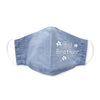 Kids Face Mask, 3-Layer Woven Cotton Chambray, Light Denim, Big Brother
