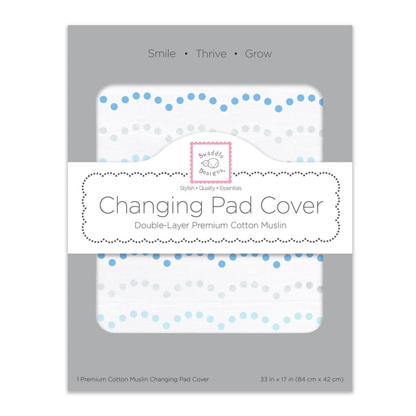 Muslin Changing Pad Cover Tiny Dotted Scallop with Shimmer