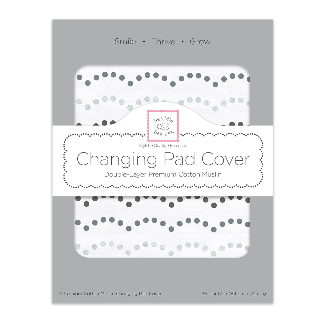 Muslin Changing Pad Cover Tiny Dotted Scallop with Shimmer