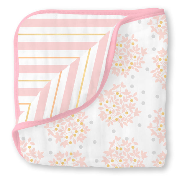 Muslin Luxe Blanket - Heavenly Floral Shimmer