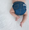 Amazing Baby SmartNappy Hybrid Reusable Cloth Diaper Cover + 1 Reusable Tri-Fold Insert + 1 Reusable Booster - Blue Jeans