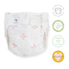 SmartNappy Cotton Muslin NextGen Hybrid Reusable Cloth Diaper Cover + 1 Reusable Insert + 1 Reusable Booster - Springfield, Pink