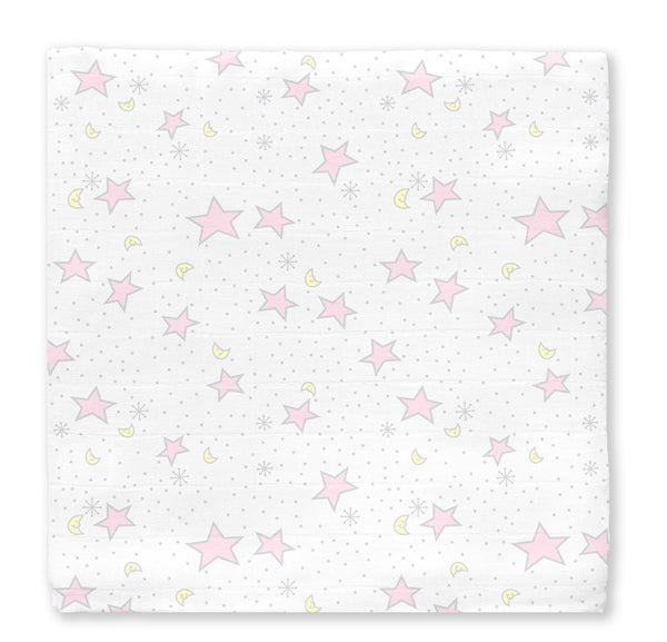 Muslin Swaddle Blanket - Twinkle Pastel Pink