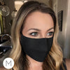 3-Layer Woven Cotton Chambray Face Mask, Black, Spread Joy Not Germs