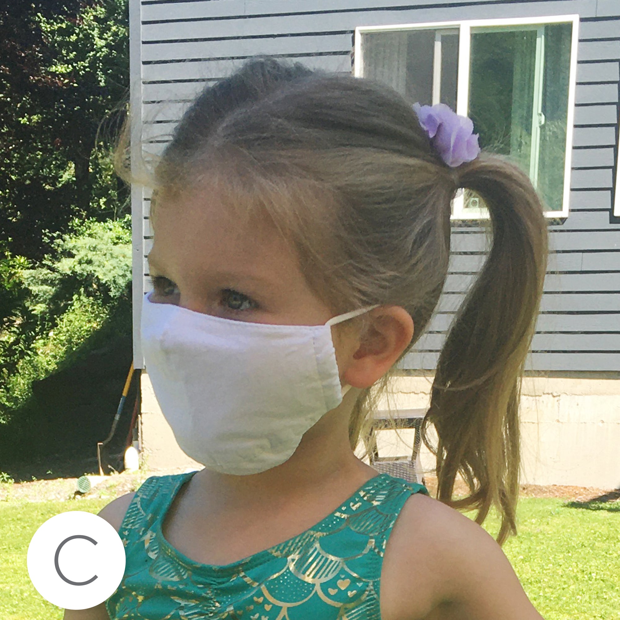 Kids Cotton Cloth Mask Chambray, White SwaddleDesigns