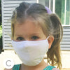 Kids Face Mask, 3-Layer Cotton Chambray, White 6 Prepack