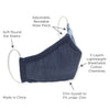 Muslin Swaddle and 3-Layer Cotton Chambray Face Mask Set - Indigo