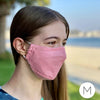 3-Layer Woven Cotton Chambray Face Mask, Pink, Tres Chic