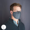 3-Layer Woven Cotton Chambray Face Mask, Black, Good will Prevail