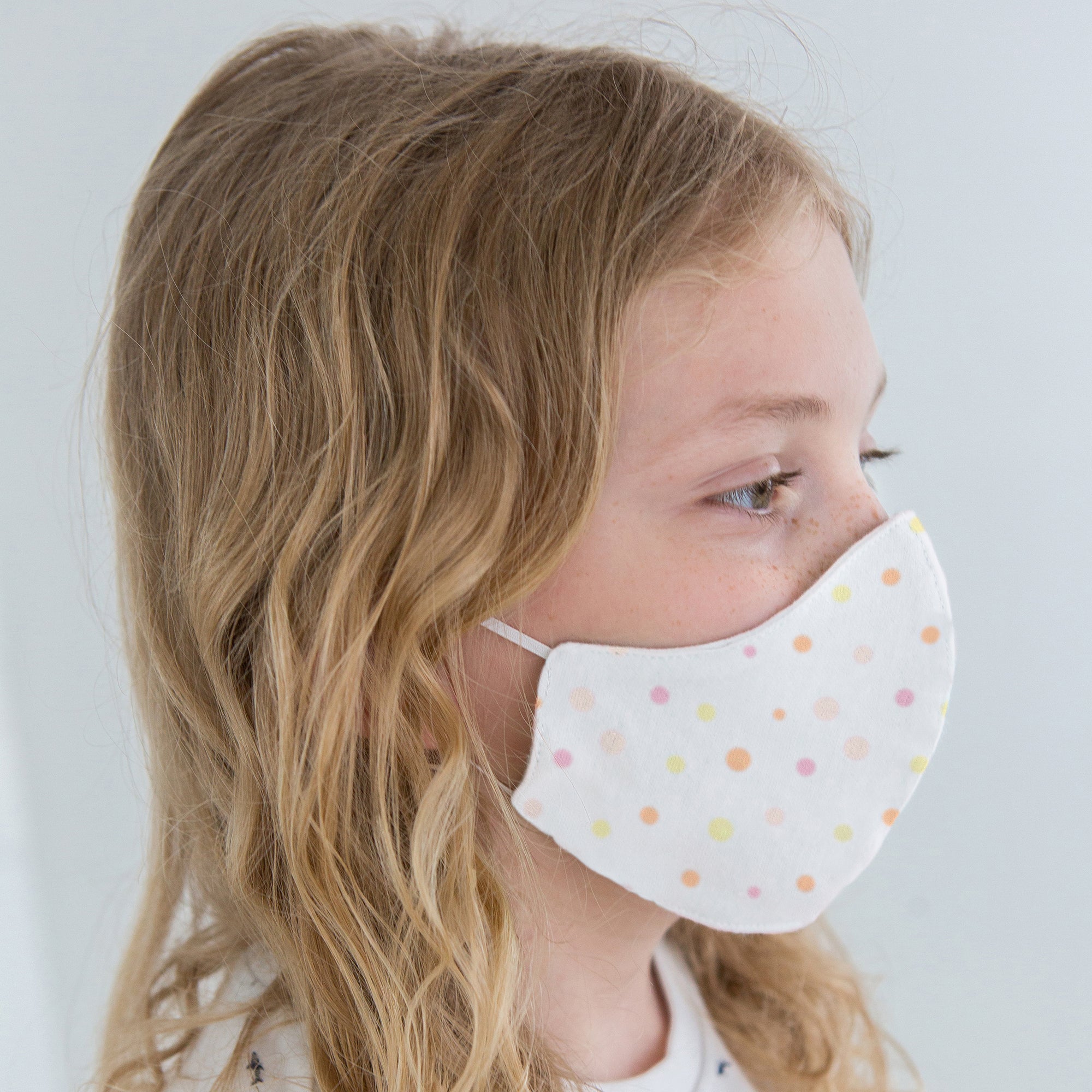 Kids Face Mask, Cloth NonMedical Mask Pink Dots SwaddleDesigns