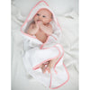 Muslin + Terry Hooded Towel and Washcloth Set - Tiny Triangles, Pink