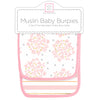 Muslin Baby Burpies - Heavenly Floral, 3 Color Stripes, French Dots, Pinks with a Touch of Gold Shimmer