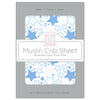 Muslin Fitted Crib Sheet - Starshine - Blue