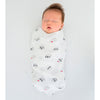 Marquisette Swaddle Blanket - Soft Black & White Cupcakes, Soft Black Pearl with Touch of Cherry Red - LIMITED TIME DEAL