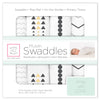 Muslin Swaddle Blankets - Gold and Graphite, Soft Black with Touch of Gold Shimmer (Set of 4)
