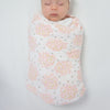 Muslin Swaddle Blankets - Heavenly Floral Pinks with Touch of Gold Shimmer (Set of 3)