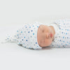 Muslin Swaddle, Pajama Gown and Hat Gift Set - Tiny Triangles, Blue, Newborn