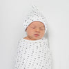 Ultimate Swaddle and Hat Newborn Gift Set - Little Fox and Little Dots, SeaCrystal