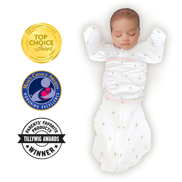 Omni Swaddle Sack with Wrap -  Arms Up Sleeves & Mitten Cuffs, Bella, Pink