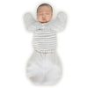 Omni Swaddle Sack with Wrap -  Arms Up Sleeves & Mitten Cuffs, Heathered Sterling with Stripes