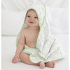Organic Hooded Towel - Mod Circles on Ivory, Kiwi