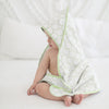 Organic Hooded Towel - Mod Circles on Ivory, Kiwi