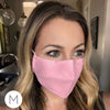 3-Layer Woven Cotton Chambray Face Mask, Heart, Pink