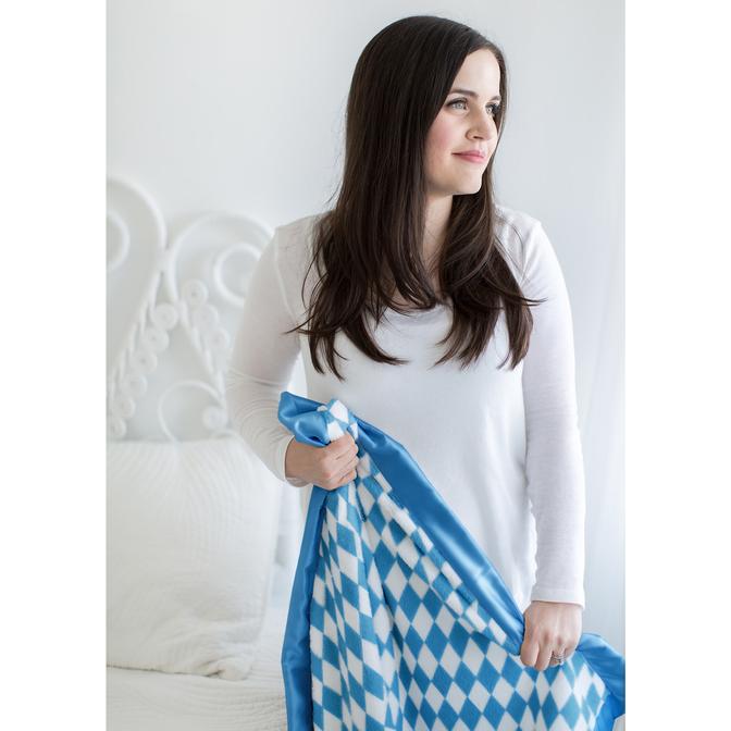 SwaddleDesigns Coperta Fasciatoio Ultimate In Flanella Di Cotone Blu Con Punti, 107x107 Cm
