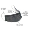 3-Layer Woven Cotton Chambray Face Mask, Charcoal Gray - Masked Due to Compromised Immune System
