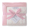 Stroller Blanket - Pastel Puff Circle, Ivory with Pastel Pink Trim, Large, 30x40 inches