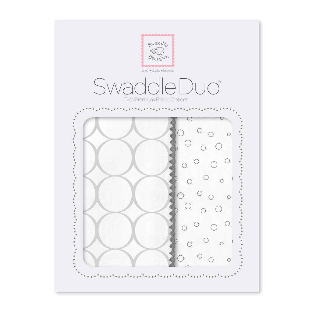 SwaddleDuo - Sterling Mod Circles & Bubble Dots