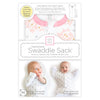 Transitional Swaddle Sack  - Arms Up 1/2-Length Sleeves & Mitten Cuffs, Heavenly Floral, Pink