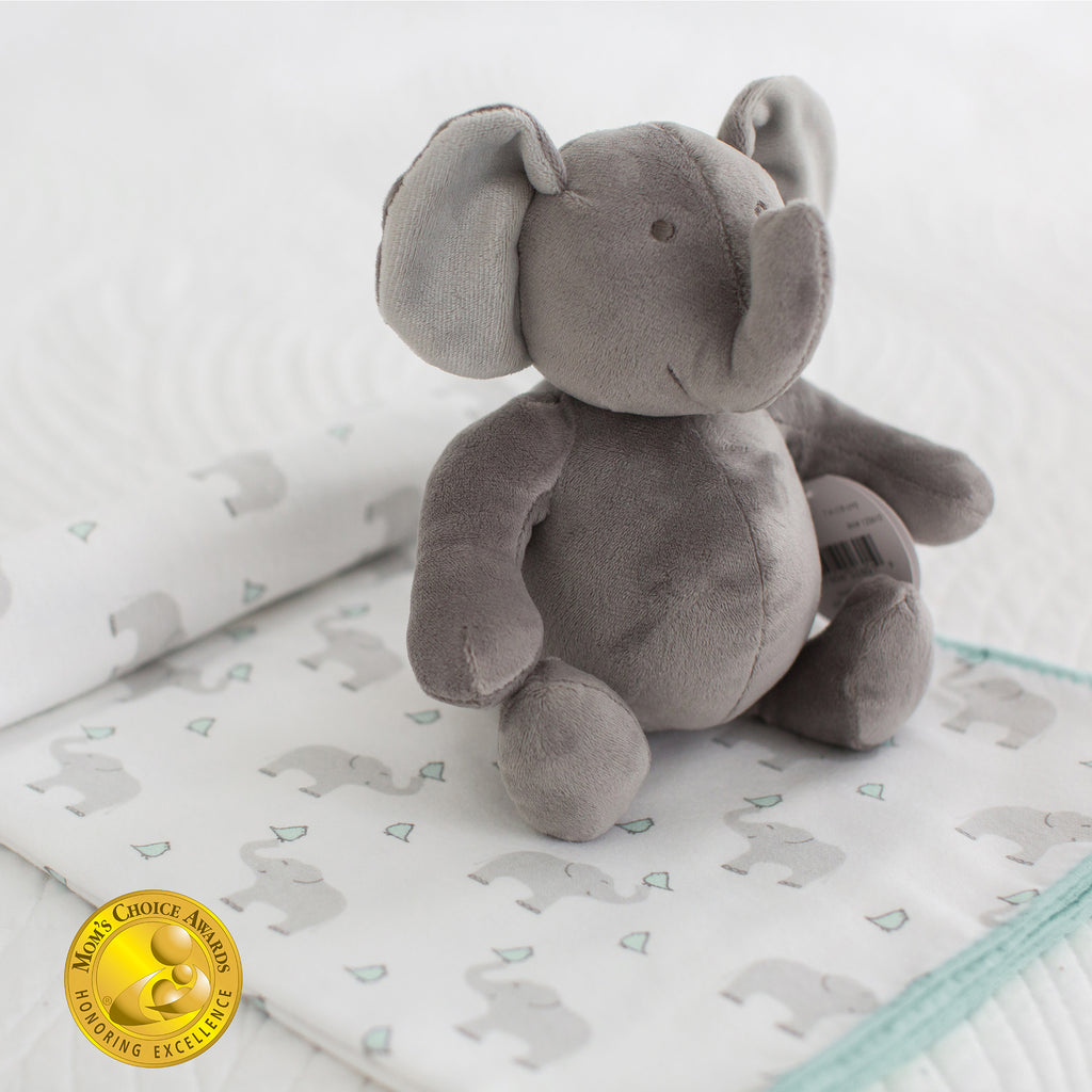 Ultimate Swaddle and Plush Toy Set - Elephants and Chickies + Baby Elephant, SeaCrystal