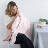 Ultimate Swaddle Blanket - Baby Bunny on Pastel Pink with Dark Gray Trim