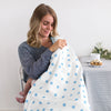 Ultimate Swaddle Blanket - Mama & Baby Chickies, Blue & True Blue