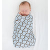 Ultimate Swaddle Blanket - Brown Mod Circles on Pastel Blue
