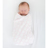 Ultimate Swaddle Blanket - Mod Circles on White, Pastel Pink