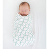 Ultimate Swaddle Blanket - Mod Circles on White, SeaCrystal