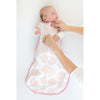 Soft Cotton Non-Weighted zzZipMe Sleeping Sack - Heavenly Floral, Pink with Touch of Gold Shimmer