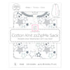 Soft Cotton Non-Weighted zzZipMe Sack - Starshine Shimmer, Sterling